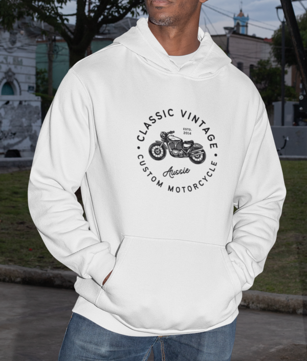 Classic Motorcycle Hoodie, Motorcycle Hooded Sweatshirt, Vintage Motorcycle Hoodie