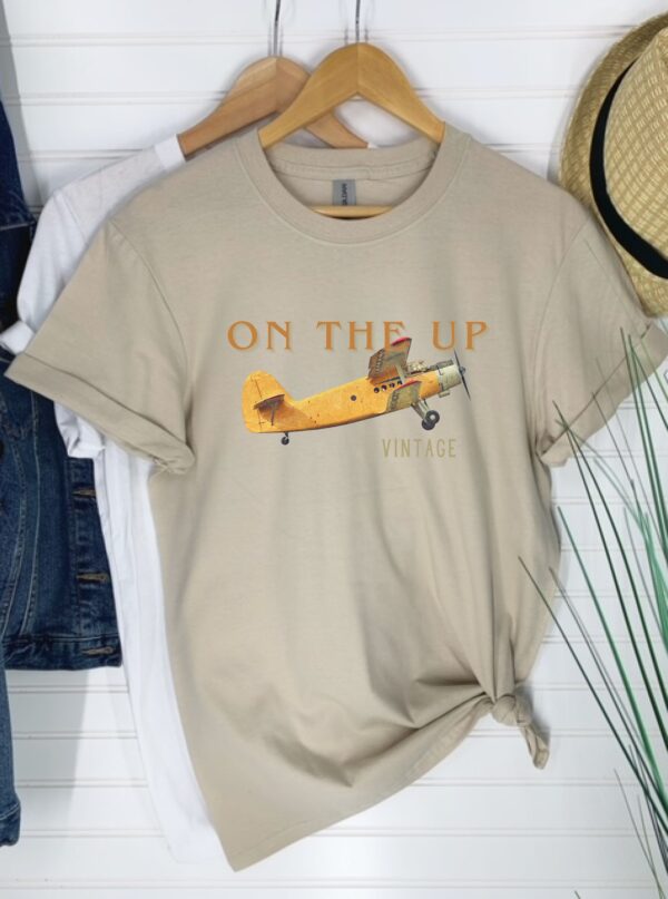 Aeroplane TShirt, Plane, Flying tshirt, Pilot Tee, On The Up, Airplane shirt, Flight tshirt, Vintage, Gift, Gift For Him - Image 4