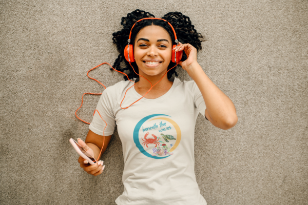 Beneath The Waves TShirt, Ocean Creatures Design, Summer Gift, Save The Planet, Beach Shirt, Gift For Her, Printed Tee, Save The Ocean - Image 4