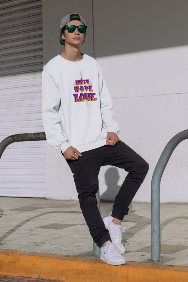Faith, Hope And Love Christian Sweatshirt - Image 3