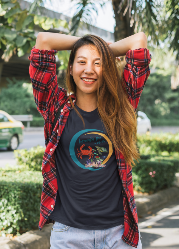 Beneath The Waves TShirt, Ocean Creatures Design, Summer Gift, Save The Planet, Beach Shirt, Gift For Her, Printed Tee, Save The Ocean - Image 5