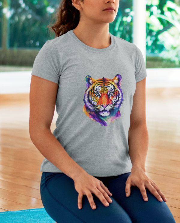 Animal Tiger Print Cotton TShirt, Big Cat Tee, Gift For Her, African Cat T-shirt, Tigress