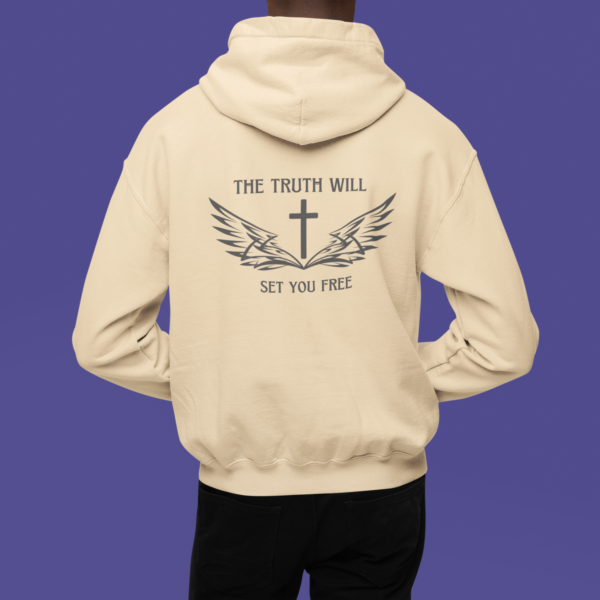 The Truth Will Set You Free Hoodie, The Cross Hooded Sweatshirt, Christian Pullover, Christianity Jumper, Inspirational, Gift For Her - Image 2