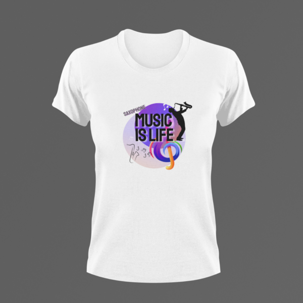 Music Is Life Tee, Sax Tshirt, Gift For Him, Gift For Her, Saxophone Music Tee, Jazz T-shirt, Saxophone Tshirt
