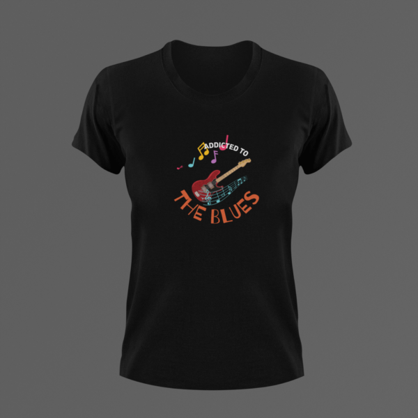 Guitar Tee, Addicted To The Blues Shirt, Guitar Tshirt, Blues Guitar T-shirt, Gift For Him, Gift For Her - Image 3