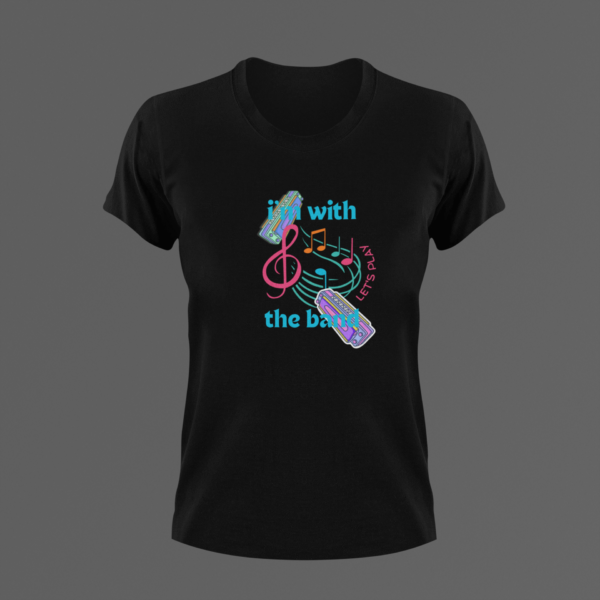 Harmonica Tshirt, I'm With The Band Shirt, Mouthorgan Tee, Harp T-shirt, Gift For Him, Gift For Her, Harmonica Music Tshirt - Image 3