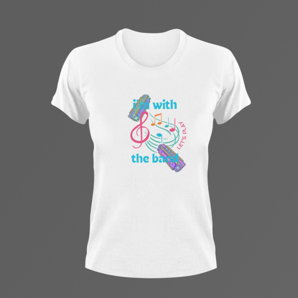 Harmonica Tshirt, I'm With The Band Shirt, Mouthorgan Tee, Harp T-shirt, Gift For Him, Gift For Her, Harmonica Music Tshirt