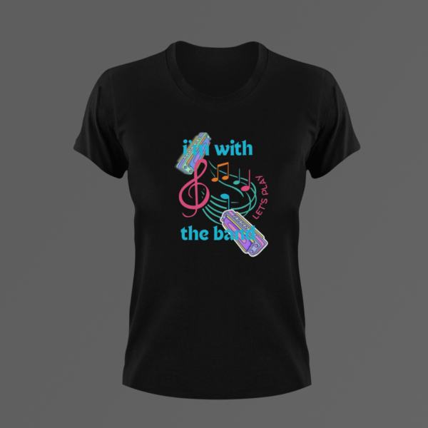 Harmonica Tshirt, I'm With The Band Shirt, Mouthorgan T-shirt, Musician, Music Tee, Rock Band, Country Music