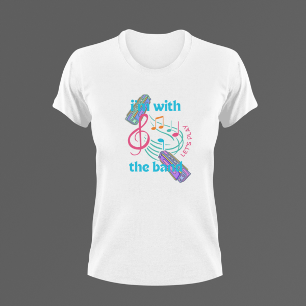 Harmonica Tshirt, I'm With The Band Shirt, Mouthorgan T-shirt, Musician, Music Tee, Rock Band, Country Music - Image 3
