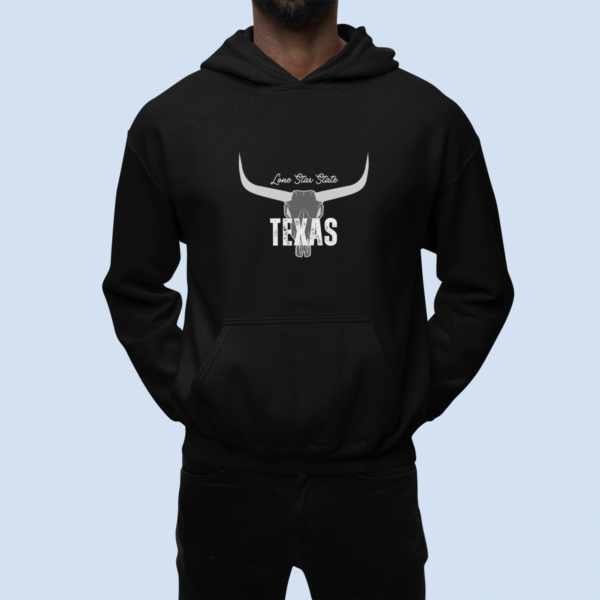 Teas The Lone Star State Hoodie, Western Jumper, Texas Pullover, Mens Hooded Sweatshirt, Texas Longhorn, Texas Hoodie, - Image 2