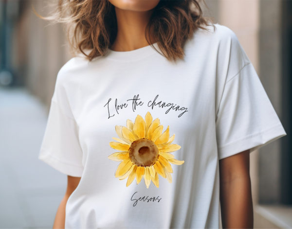 Sunflower Tshirt, Floral Gift, Flower Tee, Bees Shirt, Graphic T-shirt, Gift For Her - Image 2