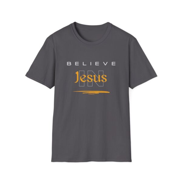 Christian Tshirt, Jesus Tee,  Believe in Jesus message, inspirational shirt, The Cross, Fathers Day Gift, Gift For Her, Gift For Him - Image 2