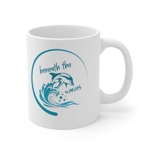Beneath The Waves, Ceramic Coffee Mugs and Cups, Dolphin Design, Save The Planet, Gift For Her, Save The Ocean, Coffee Lover
