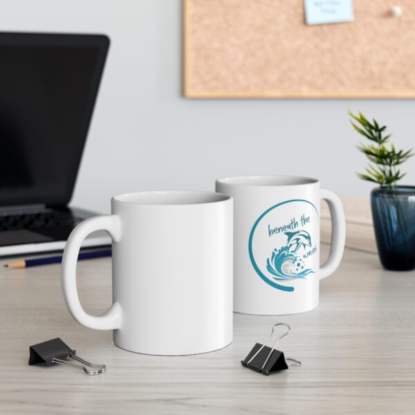 Beneath The Waves, Ceramic Coffee Mugs and Cups, Dolphin Design, Save The Planet, Gift For Her, Save The Ocean, Coffee Lover - Image 5