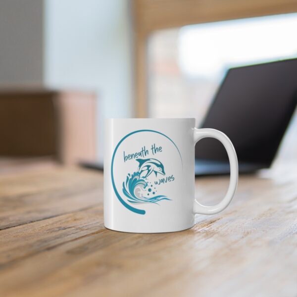 Beneath The Waves, Ceramic Coffee Mugs and Cups, Dolphin Design, Save The Planet, Gift For Her, Save The Ocean, Coffee Lover - Image 6