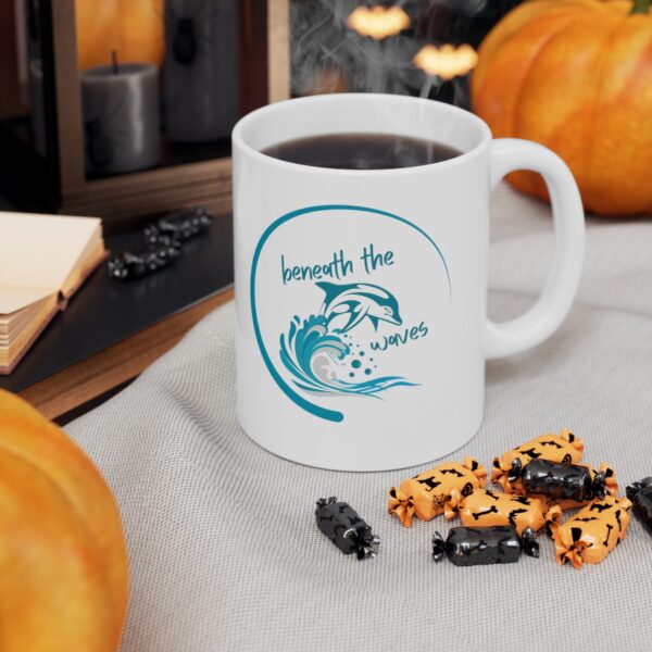 Beneath The Waves, Ceramic Coffee Mugs and Cups, Dolphin Design, Save The Planet, Gift For Her, Save The Ocean, Coffee Lover - Image 7