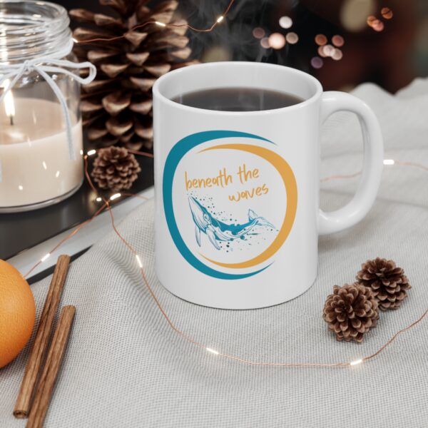 Beneath The Waves, CeraMIC Coffee Mugs and Cups, Whale Design, Save The Planet, Gift For Her, Save The Ocean Funny Coffee Cup, Coffee Lover - Image 4