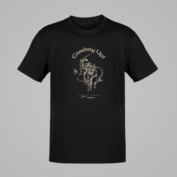 Cowboy Up!, High Country Horseman Tshirt, Rodeo Horses Shirt, Bucking Horse Tee, Horse Sports, Unisex Softstyle - Image 2
