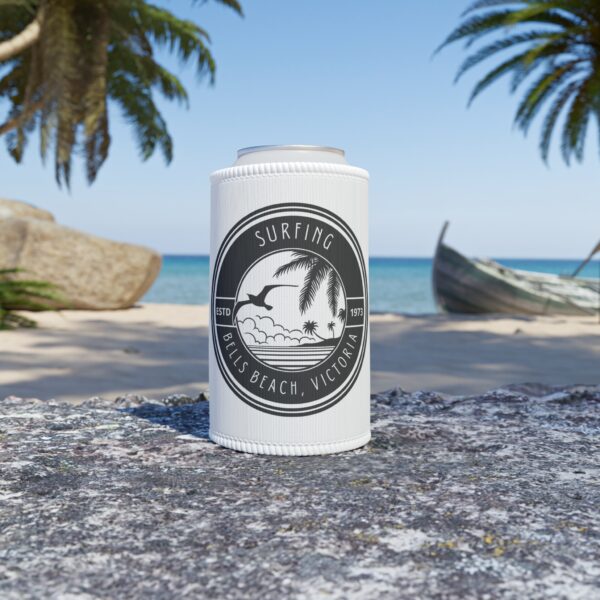 Stubby Cooler, Bells Beach Surfing, Surf Beach Furkan, White Stubby Holder, Gift For Him, Gift For Her, Father's Day Gift - Image 6